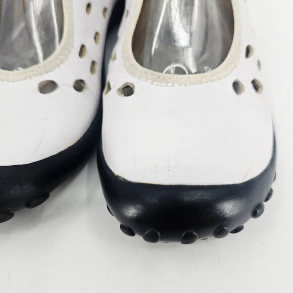 Privo by Clark's White Leather Slip-On Mary Jane Driving Shoe 79181 Womens 8.5 M - Picture 3 of 10